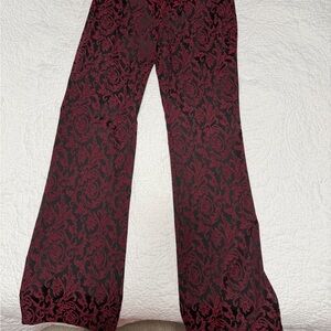 Karen Kane Black and Red Floral Pants